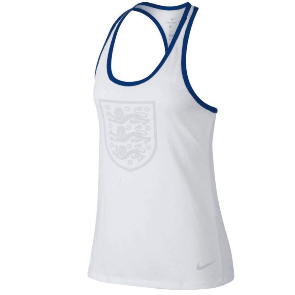 Nike England White Tank Top with Blue Trim